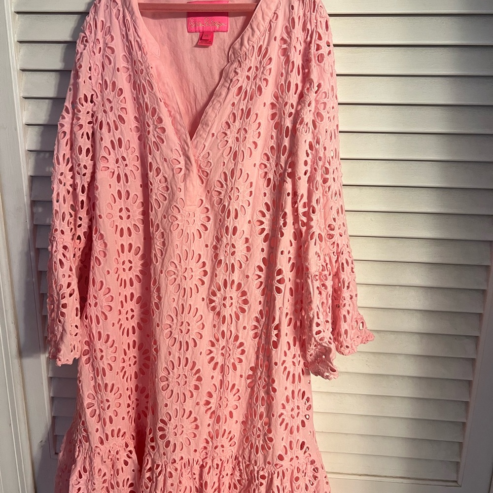 Lilly Pulitzer Light Pink Eyelet Blouse